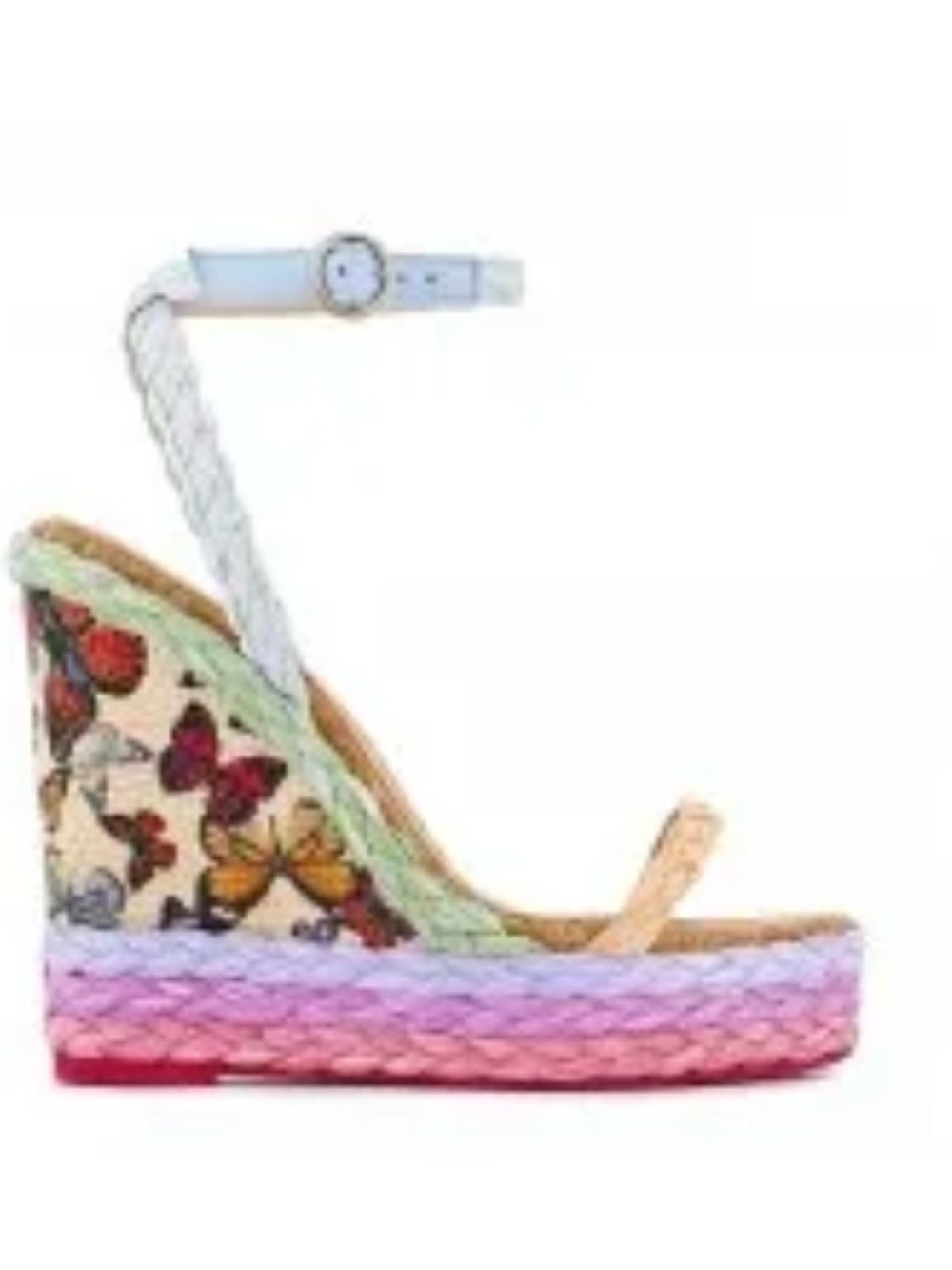 Sophia Webster multicolor pastel Miranda 140MM Raffia Wedge Sandals 37